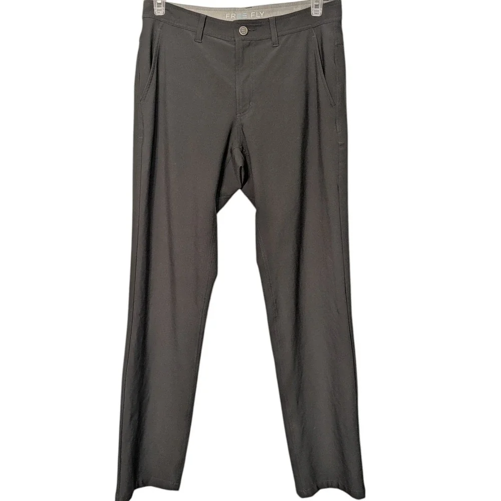 Free Fly Men Nomad Pants 32x32 Dark Olive Green Stretch Performance Trousers